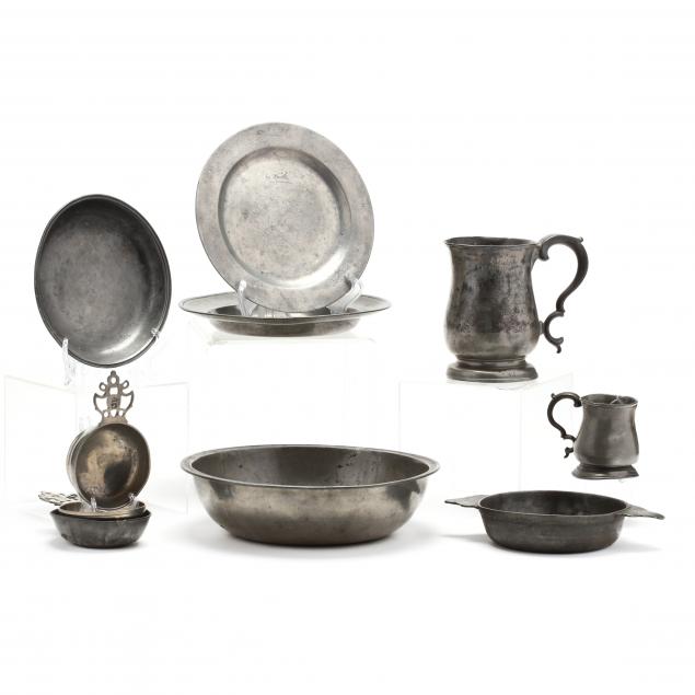 a-grouping-of-antique-pewter