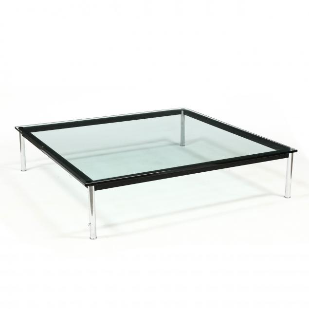 design-within-reach-large-chrome-and-glass-coffee-table