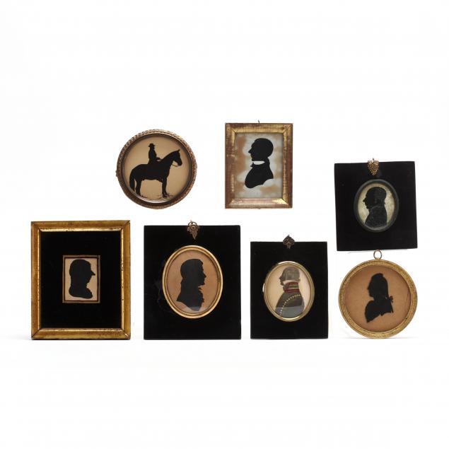 a-grouping-of-seven-antique-silhouettes