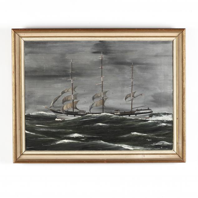vintage-painting-of-a-clipper-ship-in-rough-seas