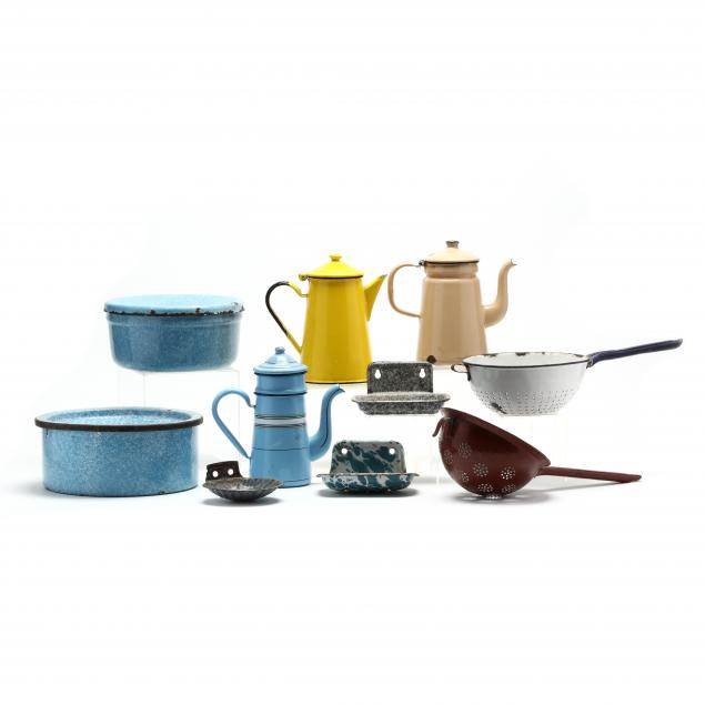 a-selection-of-ten-utilitarian-enamel-and-graniteware