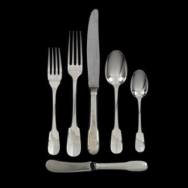 christofle-cluny-silverplate-partial-flatware-service