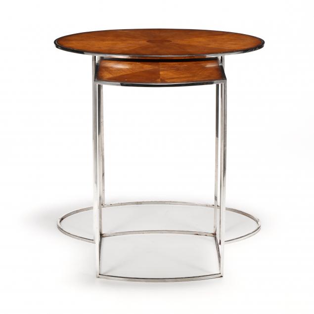 att-theodore-alexander-steel-and-mahogany-nesting-tables