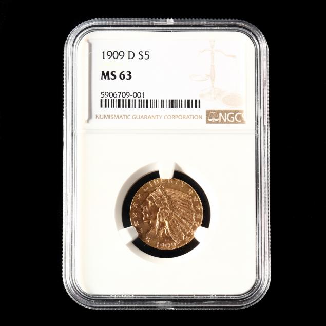1909-d-5-gold-indian-head-half-eagle-ngc-ms63
