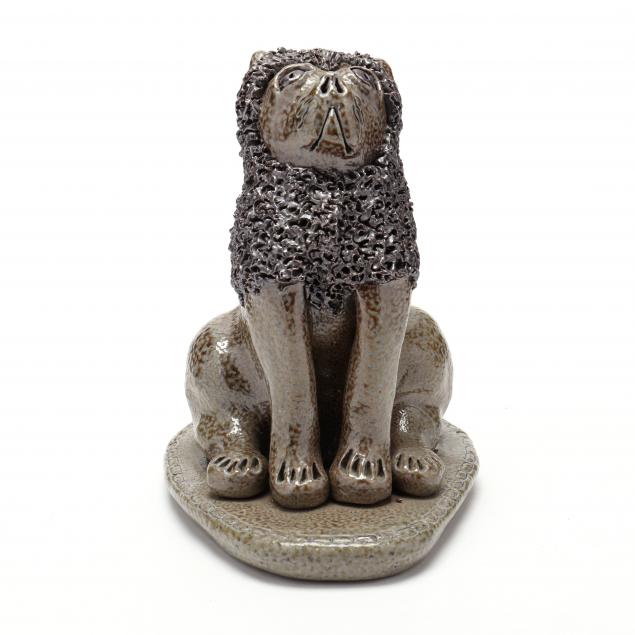 nc-folk-pottery-billy-ray-hussey-salt-glazed-seated-lion