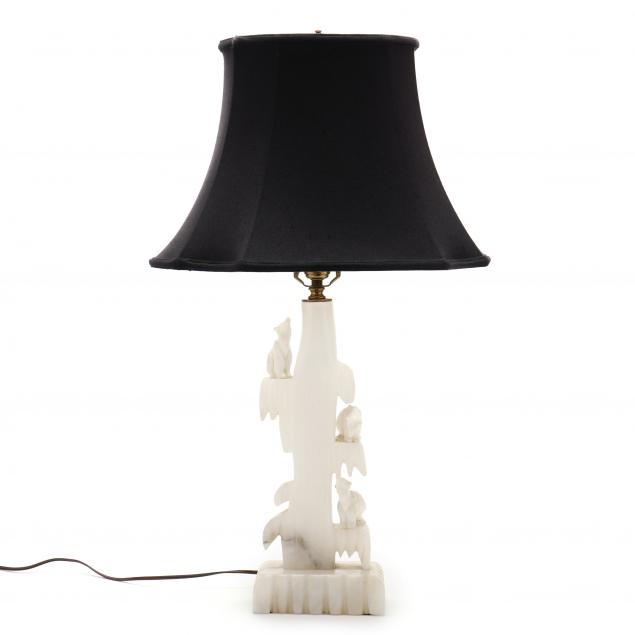 alabaster-table-lamp-hosting-three-curious-polar-bears