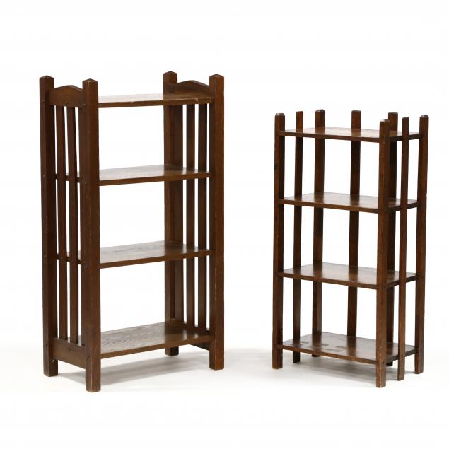 two-antique-mission-oak-bookshelves