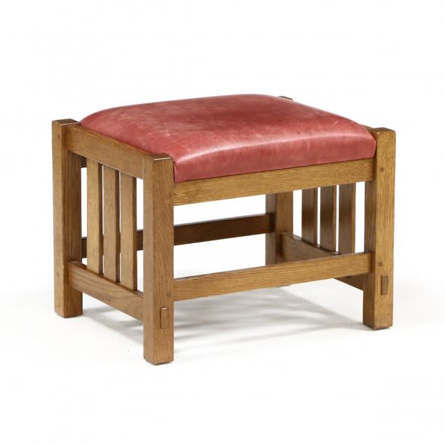 stickley-mission-oak-and-leather-footstool
