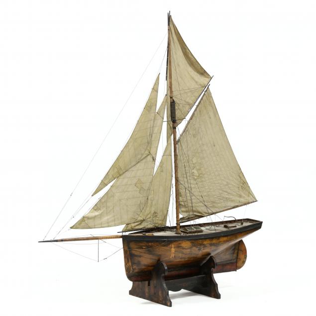 large-antique-wooden-model-of-a-schooner-featured-in-a-bob-timberlake-painting