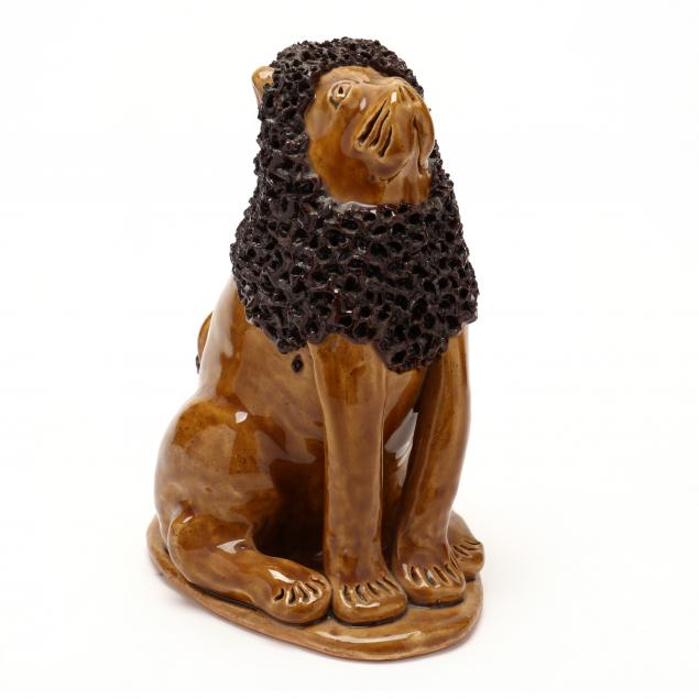 nc-folk-pottery-billy-ray-hussey-seated-lion