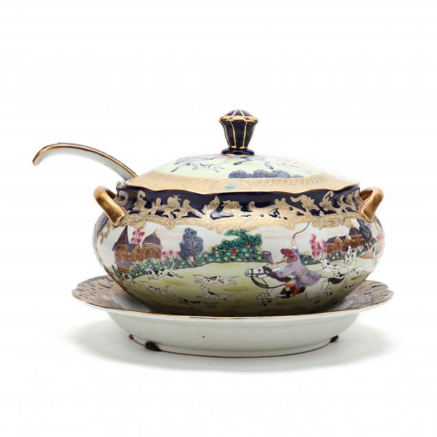 vintage-hunt-scene-tureen-with-tray-and-ladle