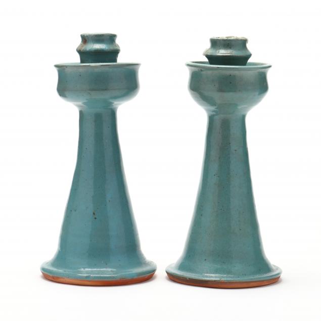 nc-pottery-billy-ray-hussey-pair-of-candlesticks