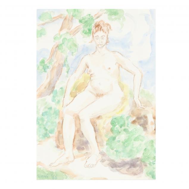 tony-siani-ny-1939-1995-seated-nude-in-a-forest