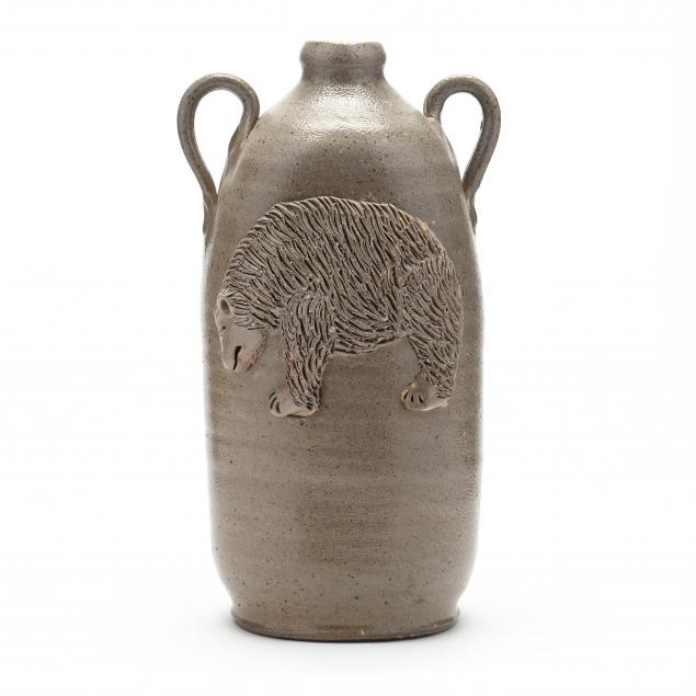 nc-folk-pottery-billy-ray-hussey-stoneware-jug-with-bear