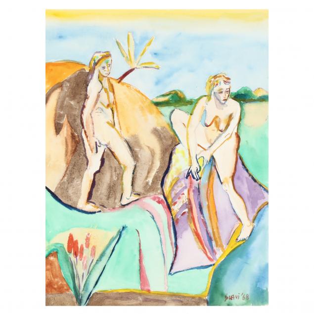 tony-siani-ny-1939-1995-two-nudes-in-a-fauvist-style-landscape