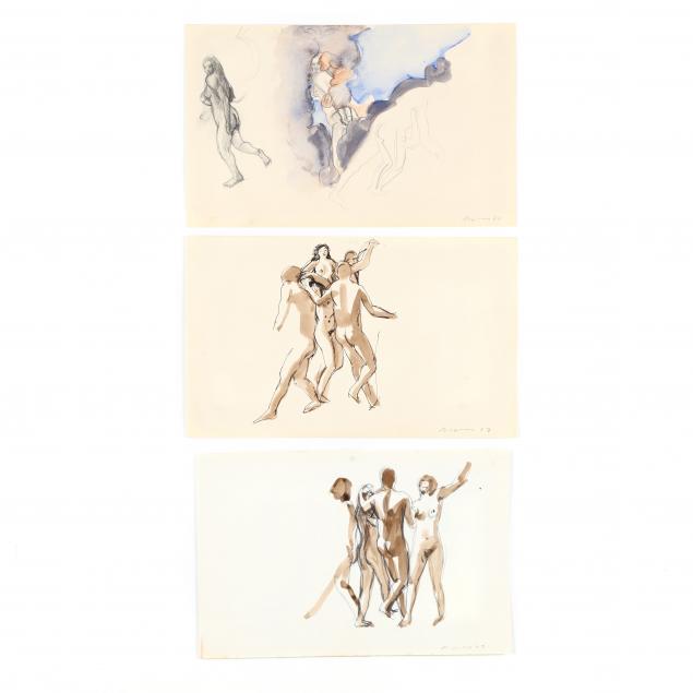 paul-georges-american-1923-2002-three-figural-gesture-studies