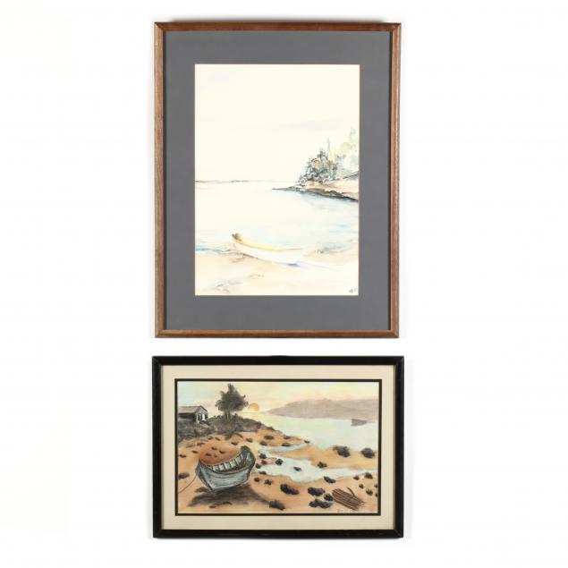 two-framed-waterscapes-on-paper