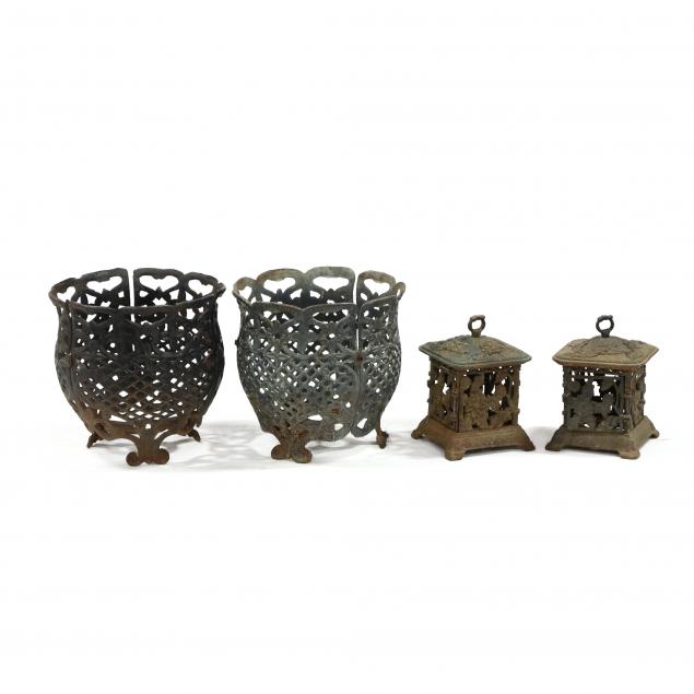 pair-of-iron-planters-and-lanterns