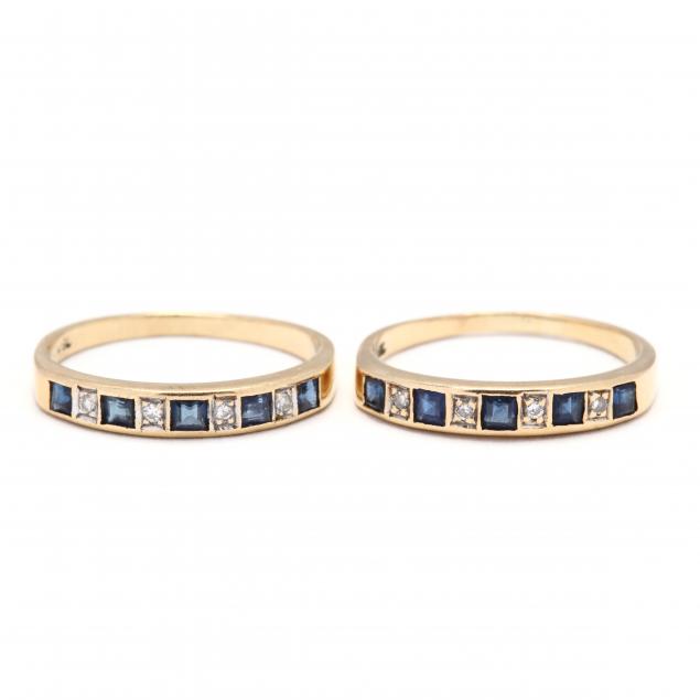 pair-of-18kt-gold-diamond-and-and-sapphire-bands