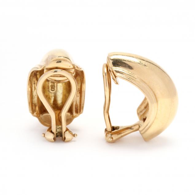 18KT Gold Earrings, Paloma Picasso for Tiffany & Co. (Lot 1 - The ...