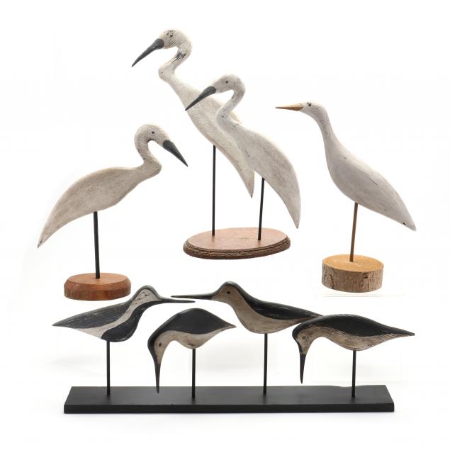 group-of-carved-and-painted-shorebirds