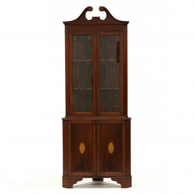 edwardian-style-inlaid-mahogany-diminutive-corner-cupboard