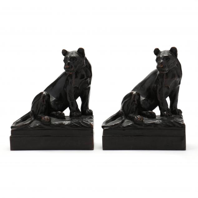 pair-of-bronze-lioness-bookends