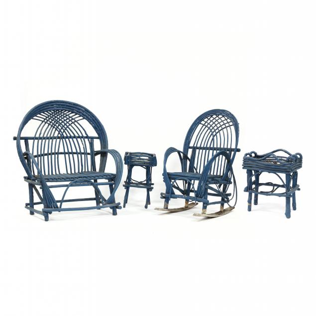 four-pieces-blue-painted-twig-furniture