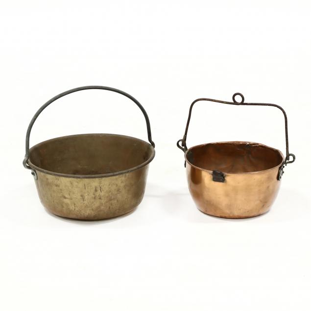 two-antique-metal-cook-pots