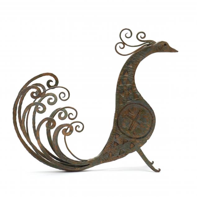 vintage-iron-peacock-sculpture