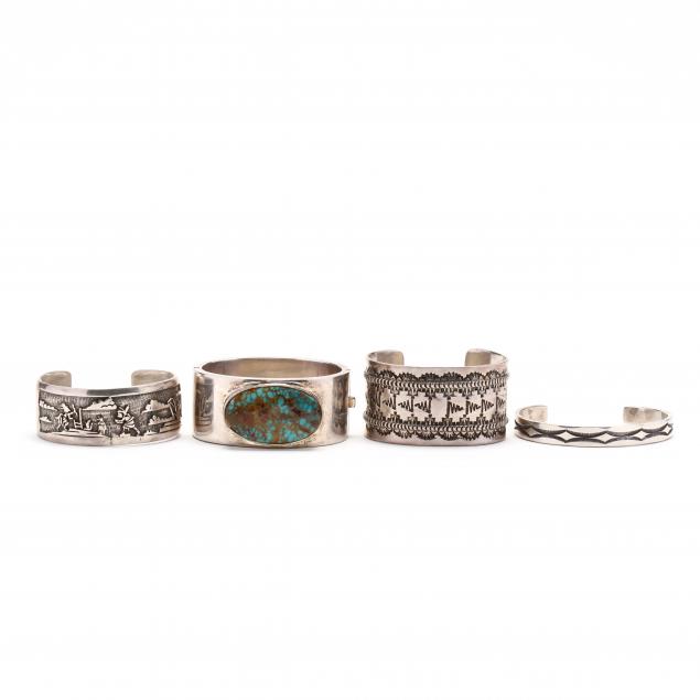 four-southwestern-silver-bracelets