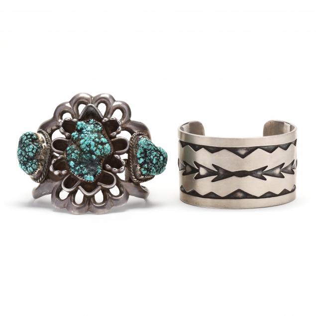 two-southwestern-silver-cuff-bracelets