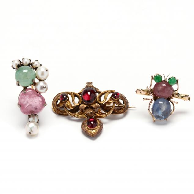 three-gem-set-brooches