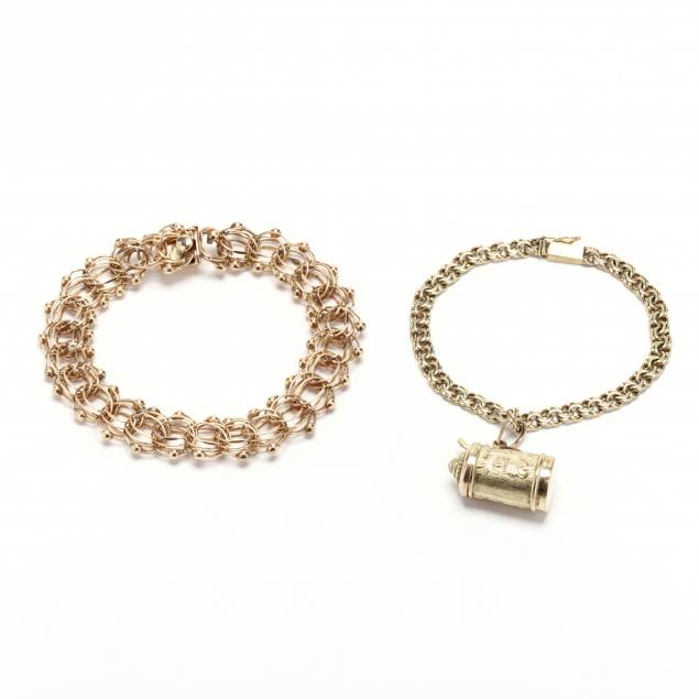 two-14kt-gold-bracelets-and-a-charm