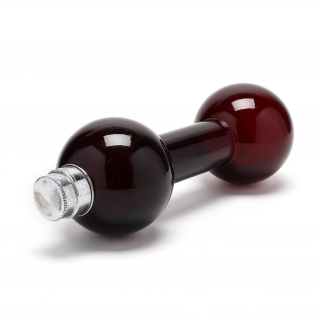 rare-ruby-glass-dumbbell-cocktail-shaker