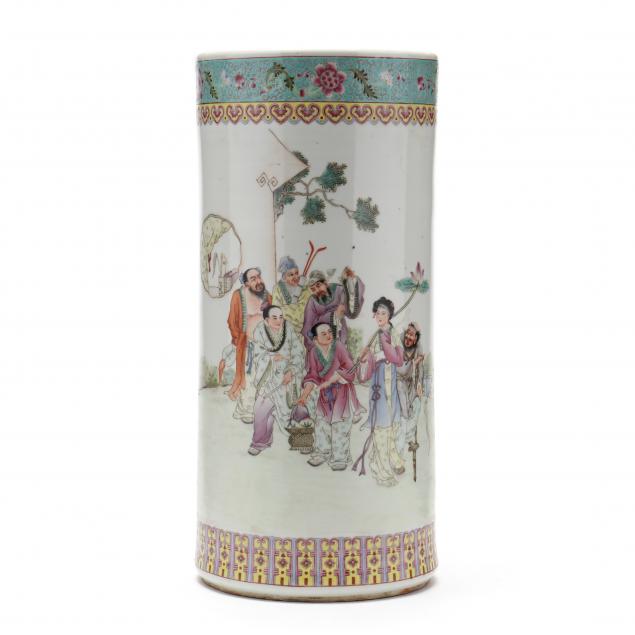 a-large-chinese-famille-rose-porcelain-umbrella-stand