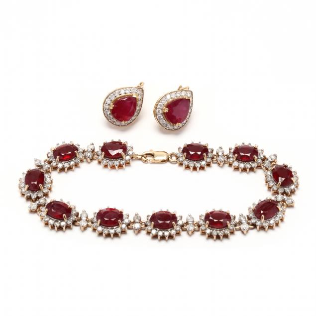 gold-and-gem-set-bracelet-and-earrings