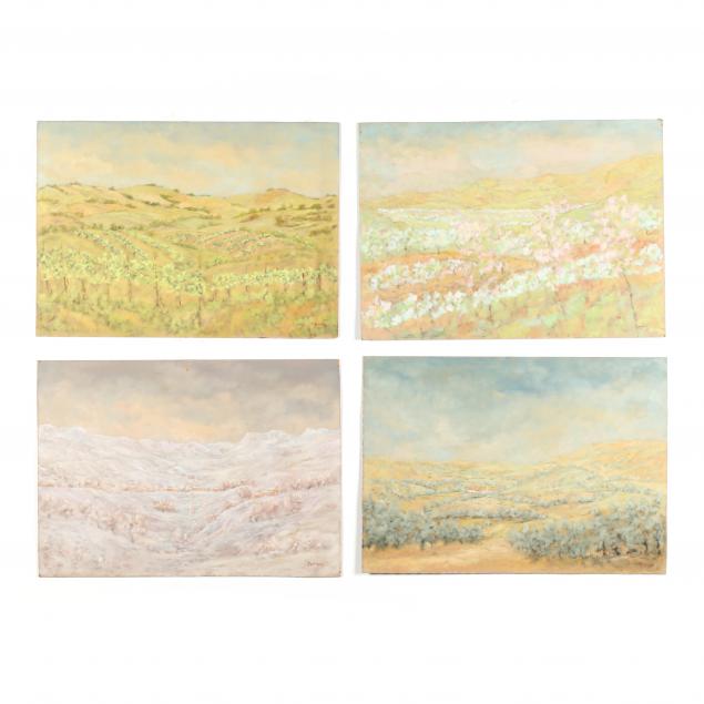 umberto-zaccaria-italian-born-1933-four-seasons-of-olive-groves-four-works