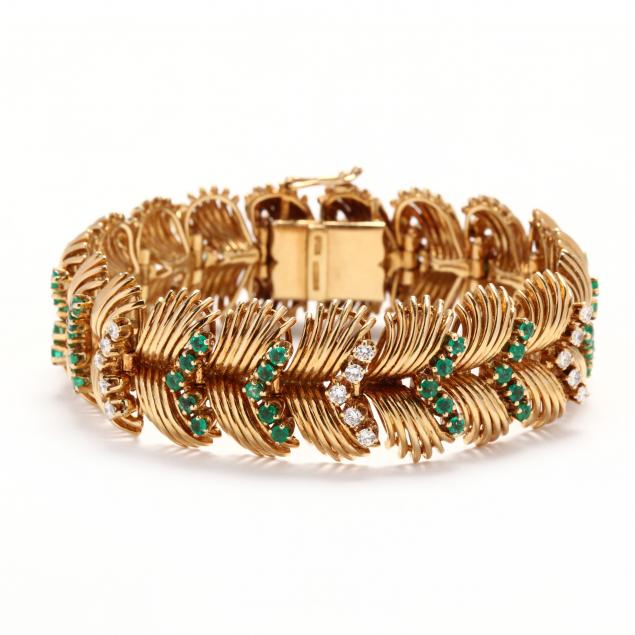 vintage-18kt-gold-and-gem-set-bracelet-retzignac