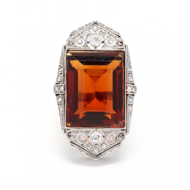 white-gold-citrine-and-diamond-ring