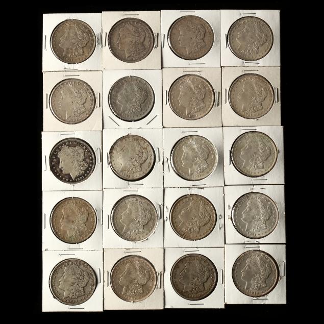 twenty-1921-dated-morgan-silver-dollars