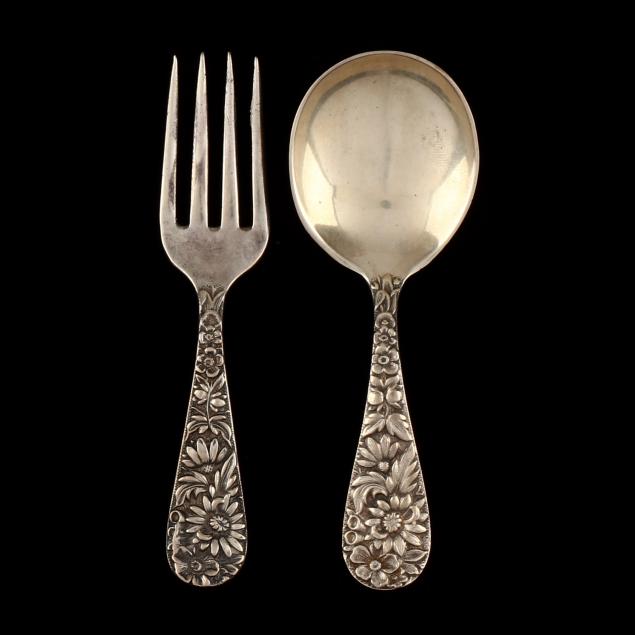 s-kirk-son-repousse-sterling-silver-baby-fork-spoon