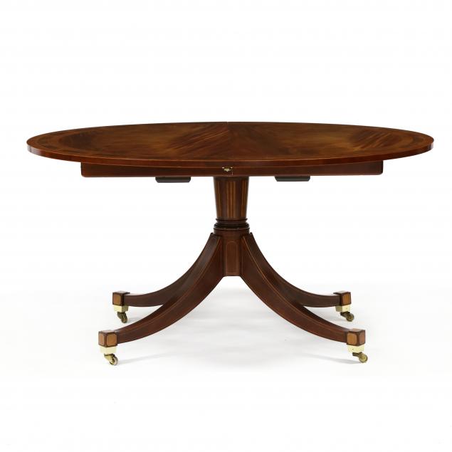 baker-georgian-style-inlaid-mahogany-pedestal-dining-table