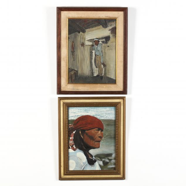 two-paintings-of-native-american-indians