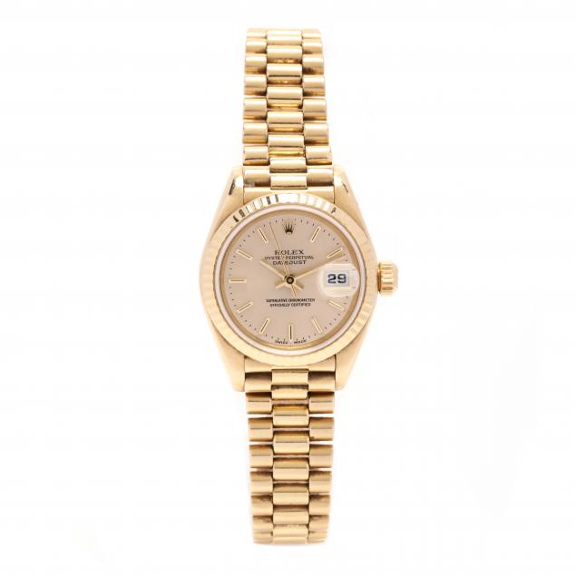 lady-s-18kt-gold-oyster-perpetual-datejust-watch-rolex