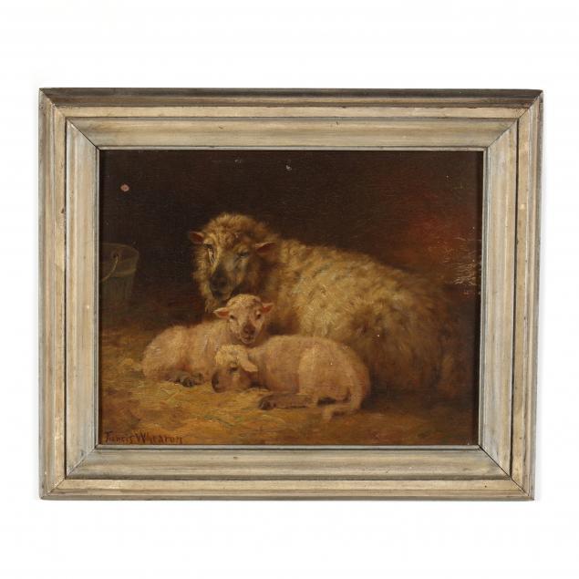 francis-wheaton-ny-1849-1942-ewe-resting-with-lambs