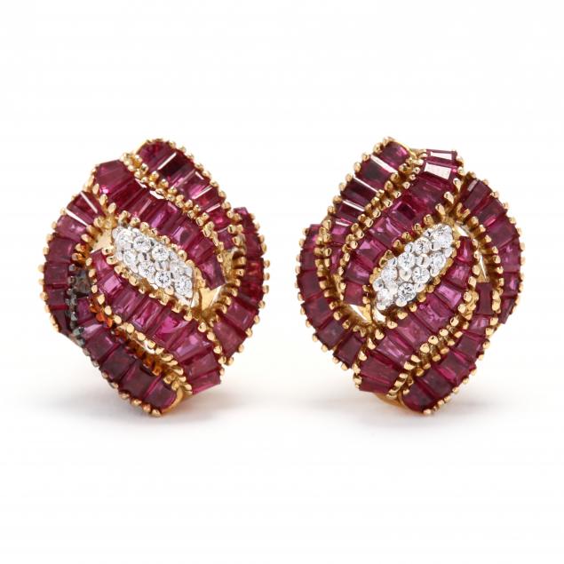 18kt-gold-ruby-and-diamond-earrings