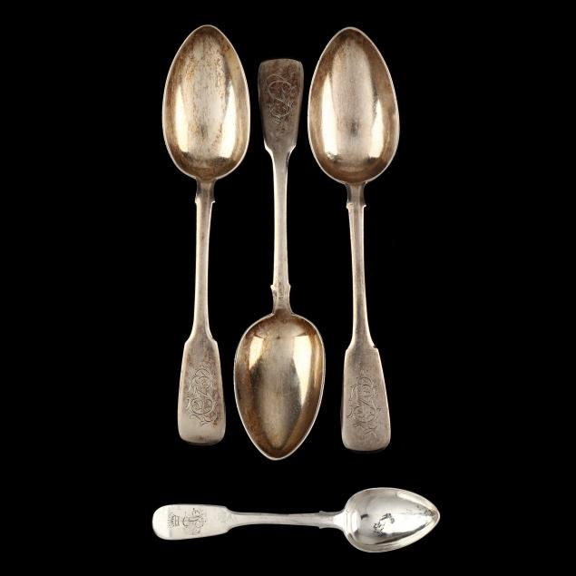 four-antique-russian-silver-spoons