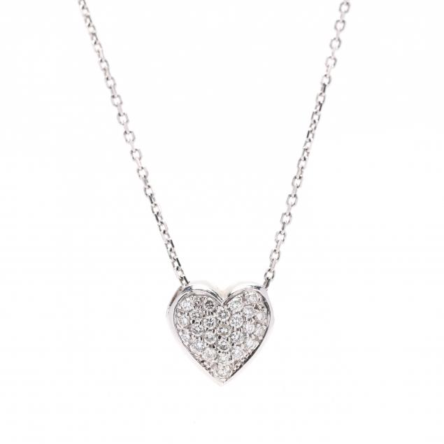 white-gold-and-diamond-heart-necklace