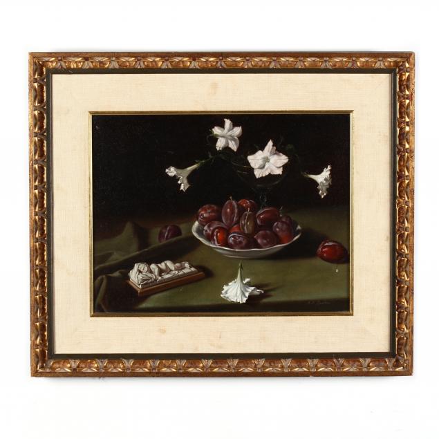 frank-harrison-redelius-md-ny-1925-2011-i-still-life-with-plums-morning-glories-and-putto-i